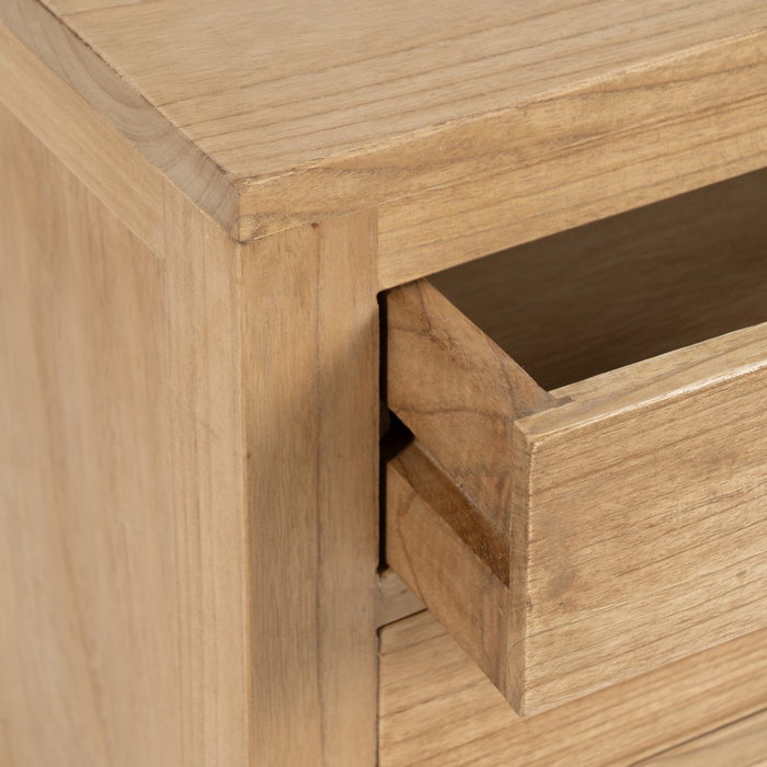 Mesita Natural Madera Mindi Dormitorio 60 X 35 X 65 cm Mesita Natural Madera Mindi Dormitorio 60 X 35 X 65 cm