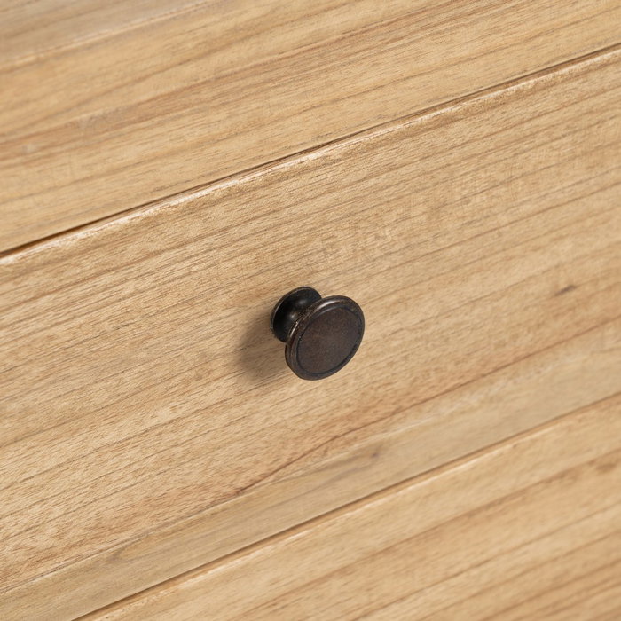 Mesita Natural Madera Mindi Dormitorio 60 X 35 X 65 cm Mesita Natural Madera Mindi Dormitorio 60 X 35 X 65 cm