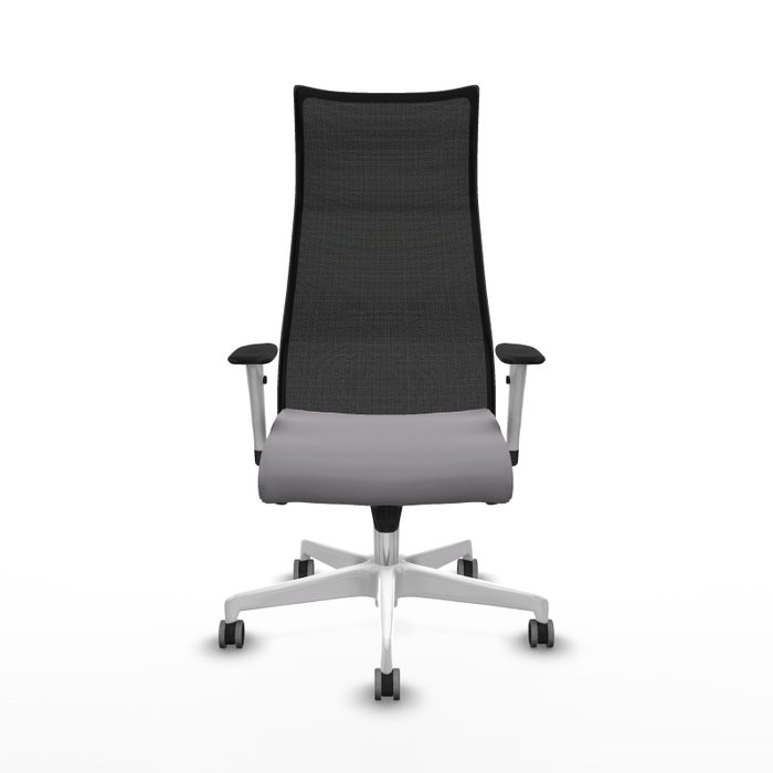 PIQUERAS Y CRESPO Sillón Albacete con mecanismo Sincro, Similpiel Gris y Malla Negra, Base Blanca, Brazos 1D, Ruedas 65mm para Parqué PIQUERAS Y CRESPO Sillón Albacete con mecanismo Sincro, Similpiel Gris y Malla Negra, Base Blanca, Brazos 1D, Ruedas 65mm para Parqué