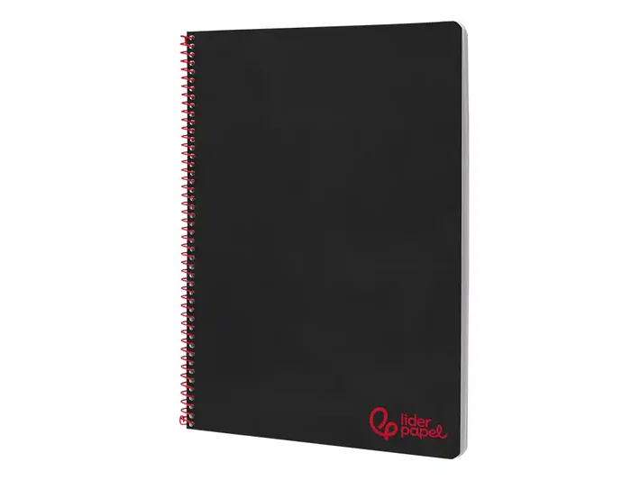 Liderpapel Wonder Cuaderno Espiral A4 Tapa Plástico 80 Hojas 90gr Pauta Estrecha 2,5mm Con Margen Negro