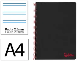Liderpapel Cuaderno Espiral A4 Wonder Negro 80 Hojas 90g