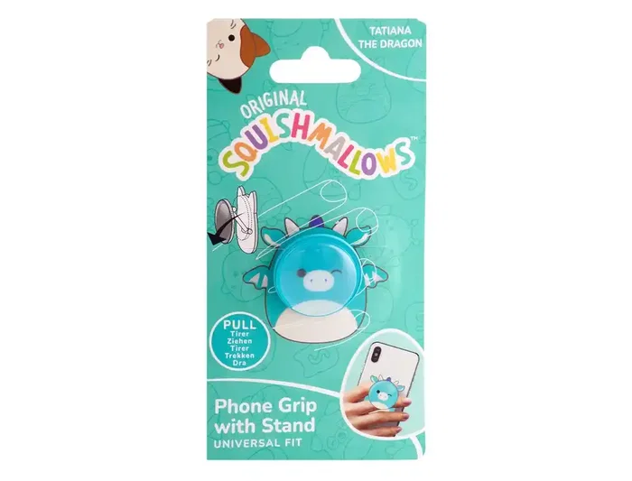 Wondee Soporte y Agarre para Móvil Squishmallows Grip Tatiana - Atril y Protector con Pegatina Reutilizable, Universal