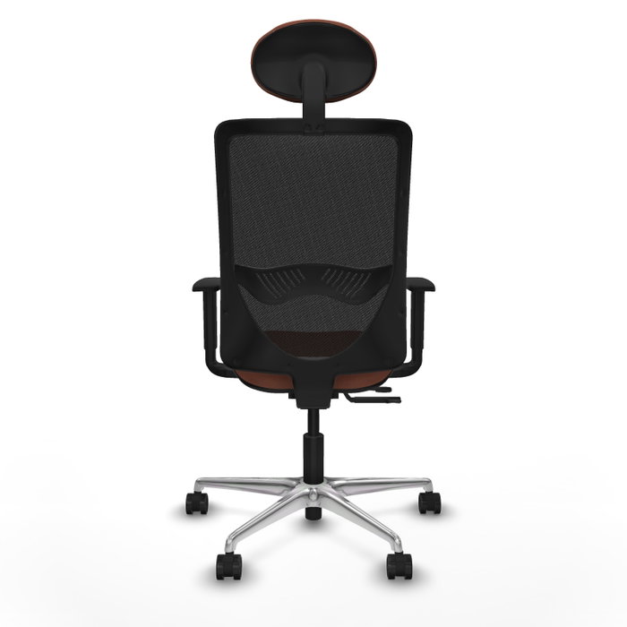 PIQUERAS Y CRESPO Silla de oficina Zulema con mecanismo Sincro/Traslack, Tela Marrón y Malla Negra