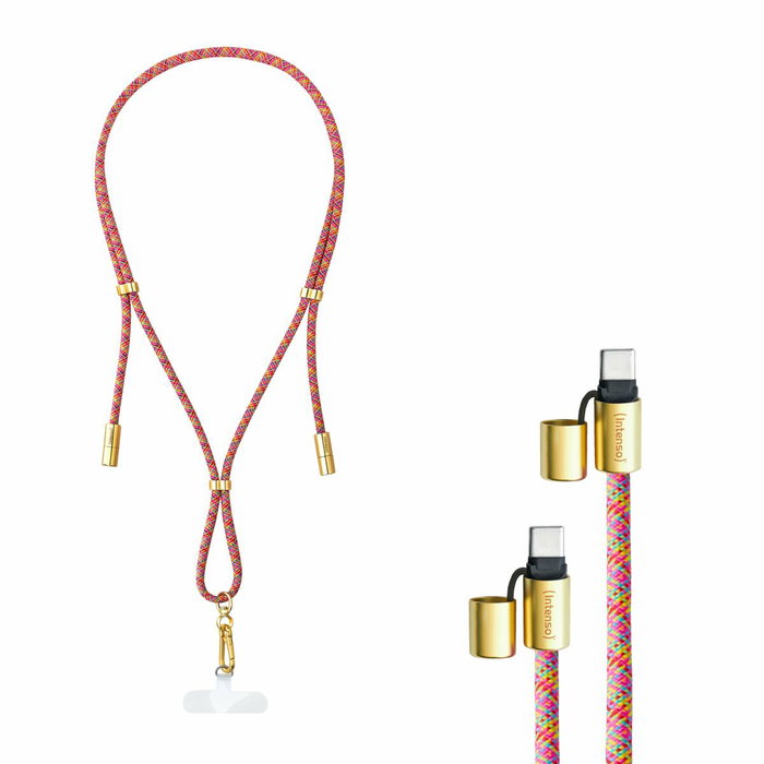 Intenso Cable USB-C a USB-C Lanyard 1,65 m Neon Mix