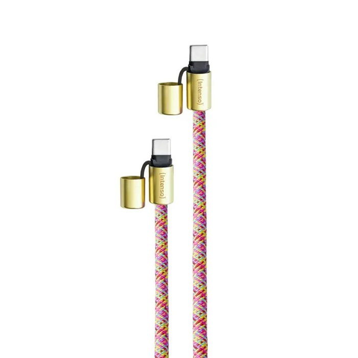 Intenso 7991005 Cable USB-C a USB-C 1.65 m Nylon Trenzado para Carga Rápida 60W y Transferencia de Datos, Lanyard Ajustable con Clip, Color Neon Mix Intenso 7991005 Cable USB-C a USB-C 1.65 m Nylon Trenzado para Carga Rápida 60W y Transferencia de Datos, Lanyard Ajustable con Clip, Color Neon Mix