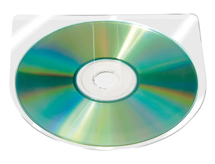 Q-connect Funda Autoadhesiva para CD/DVD sin Solapa, Transparente, Polipropileno, Pack 10 Unidades