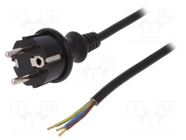 PLASTROL Cable de alimentación H05VV-F 3x1mm² 3m con enchufe CEE 7/7