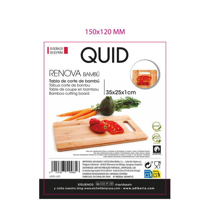 Tabla Corte Bambú Renova Bamboo Quid 35x25x1 cm (12 Unidades) Tabla Corte Bambú Renova Bamboo Quid 35x25x1 cm (12 Unidades)