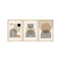 Wallity Huhu263 - Cuadro Decorativo Enmarcado en MDF y Madera Maciza, 3 Piezas, 50 x 70 cm