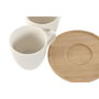 DKD Home Decor Set de 6 Tazas de Café de Porcelana y Bambú Blanco 90ml