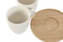 DKD Home Decor Tazas de Café Set de 6 Porcelana y Bambú Blanco 5.7 x 5.8 x 7.8 cm 90ml