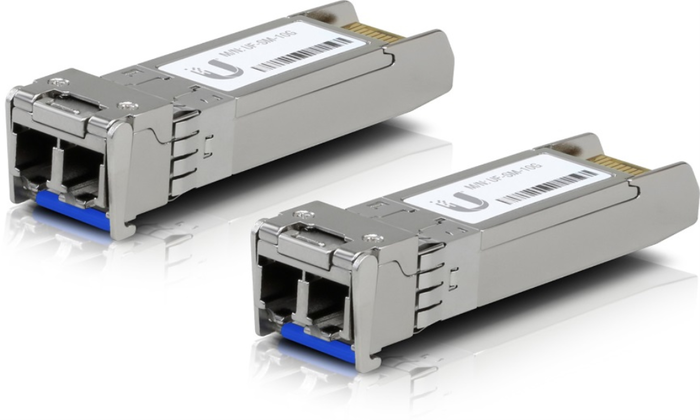 Ubiquiti UFiber - Módulo SFP+ de Fibra Monomodo, 10 Gbps, 10 km, Paquete de 2 Unidades Ubiquiti UFiber - Módulo SFP+ de Fibra Monomodo, 10 Gbps, 10 km, Paquete de 2 Unidades