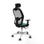 PIQUERAS Y CRESPO Silla de oficina Jorquera con mecanismo Sincro/Traslack Verde esmeralda y Gris
