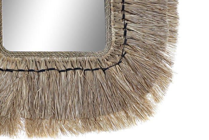 DKD Home Decor Espejo de Yute y Cristal Natural 50x60 cm