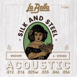 Juego de Cuerdas para Guitarra Acústica La Bella Silk & Steel Medium 12-56