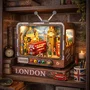 Kit DIY Book Nook para Construir Sujetalibros en 3D Modelo TV London - 12.5 x 8 x {