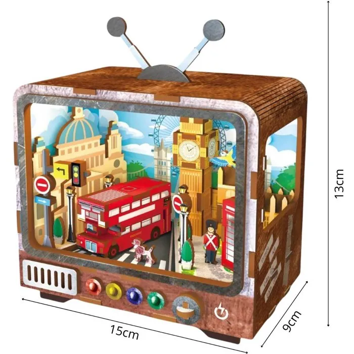 Kit DIY Book Nook para Construir Sujetalibros en 3D Modelo TV London - 12.5 x 8 x {