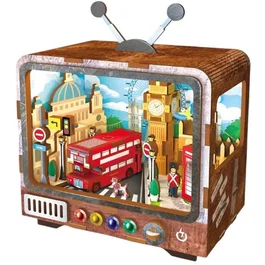 Kit DIY Book Nook para Construir Sujetalibros en 3D Modelo TV London - 12.5 x 8 x {