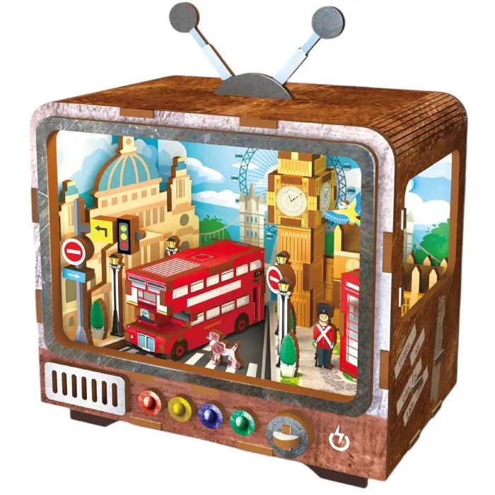 Kit DIY Book Nook para Construir Sujetalibros en 3D Modelo TV London - 12.5 x 8 x {