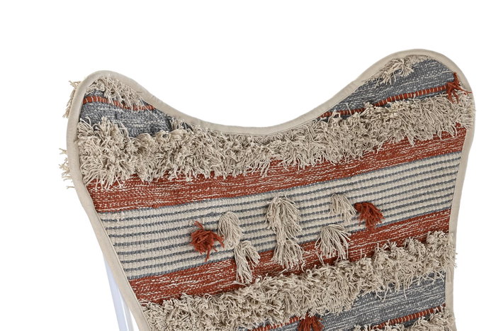 DKD Home Decor Sillón Boho Naranja Blanco 65 x 90 x 74 cm
