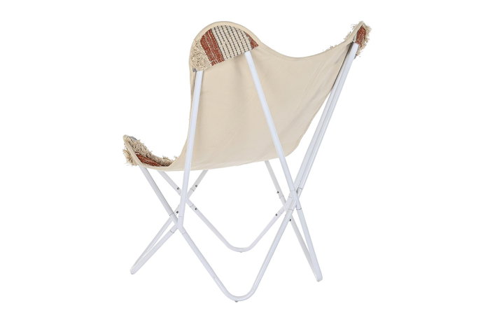 DKD Home Decor Sillón Boho Naranja Blanco 65 x 90 x 74 cm