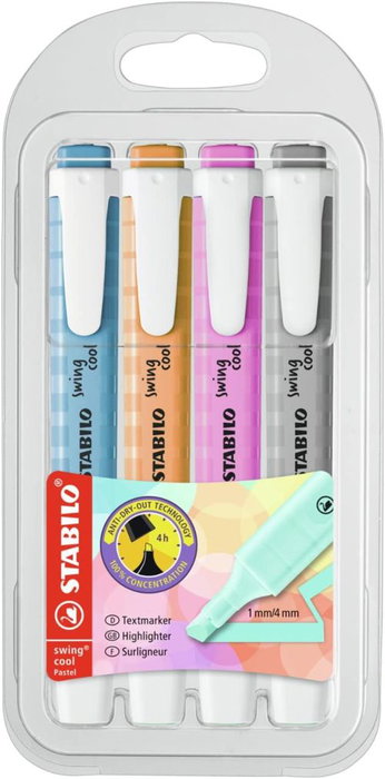 Stabilo Swing Cool Pastel Estuche de 4 Unidades Surtidas