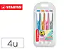 Stabilo Rotulador fluorescente Swing Cool pastel estuche 4 unidades colores surtidos trazo 2-5 mm tecnología anti-secado