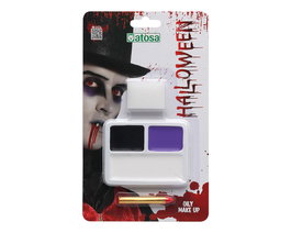 Maquillaje Cera Halloween Vampiro Tres Colores Violeta Negro Blanco