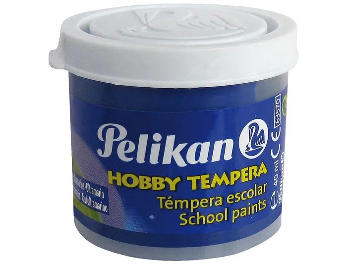 Pelikan Tempera Hobby Azul Ultramar N.120 40 cc Pintura al Agua para Papel Cartulina Madera Tela