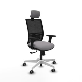 PIQUERAS Y CRESPO Silla de oficina Yunquera con mecanismo Sincro, Gris y Negro