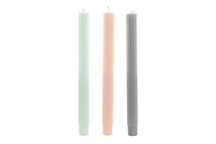DKD Home Decor Set de 3 Velas de Cera de Parafina 2x2x25 cm DKD Home Decor Set de 3 Velas de Cera de Parafina 2x2x25 cm