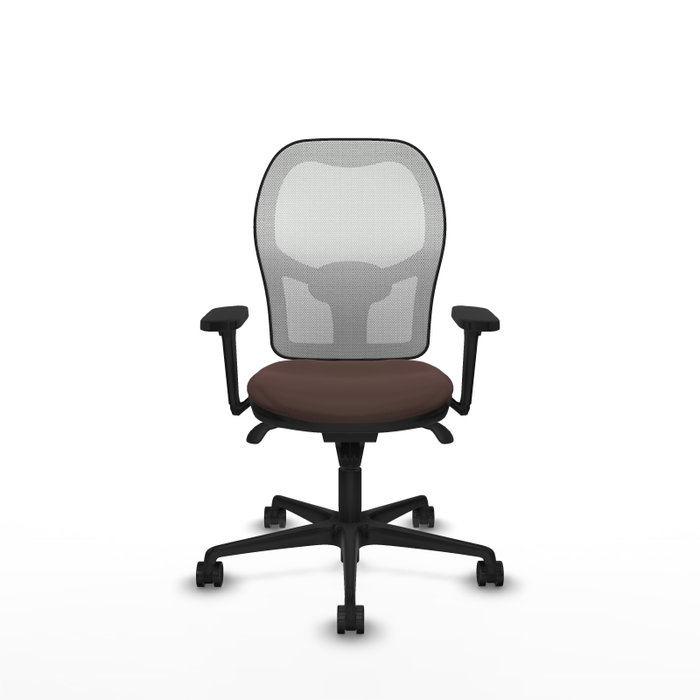 PIQUERAS Y CRESPO Silla de oficina Jorquera con mecanismo Sincro, Marrón oscuro y Blanco PIQUERAS Y CRESPO Silla de oficina Jorquera con mecanismo Sincro, Marrón oscuro y Blanco
