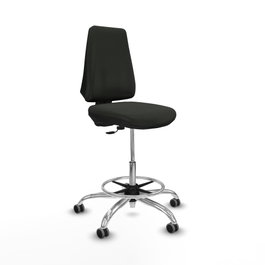 PIQUERAS Y CRESPO Taburete Elche CP Bali negro con base cromada