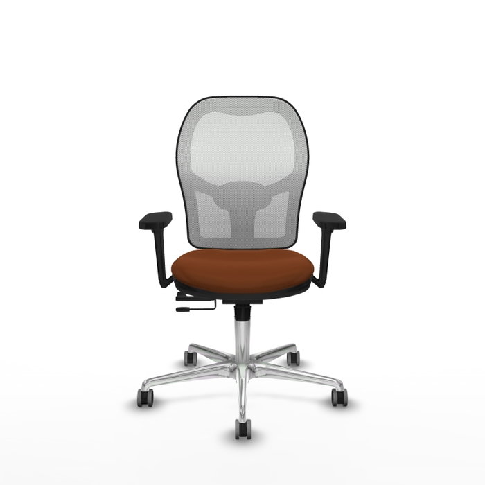 PIQUERAS Y CRESPO Silla de oficina Jorquera con mecanismo Sincro/Traslack, Marrón y Blanco