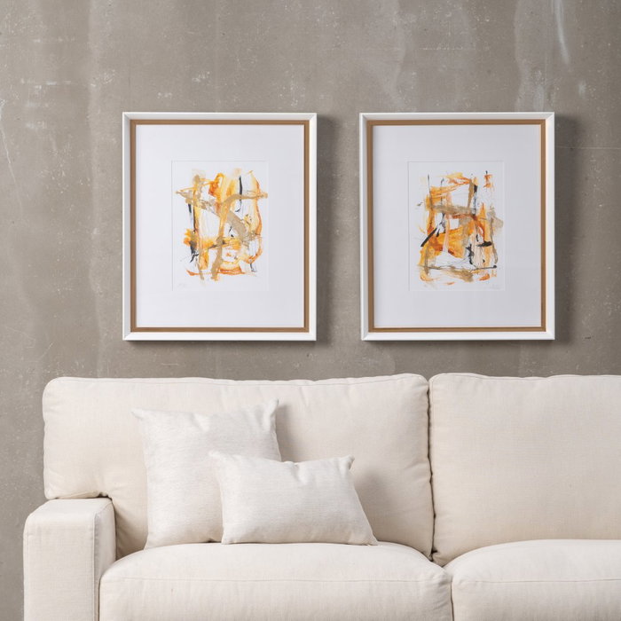 Cuadro Pintura Abstracto 2/M Madera 50 X 60 cm (Set de 2)