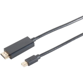 S-Impuls Cable Adaptador Mini DisplayPort 1.2 a HDMI 2m Negro