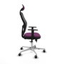 PIQUERAS Y CRESPO Silla de oficina Jorquera con mecanismo Sincro/Traslack, Similpiel Morado y Malla Negra