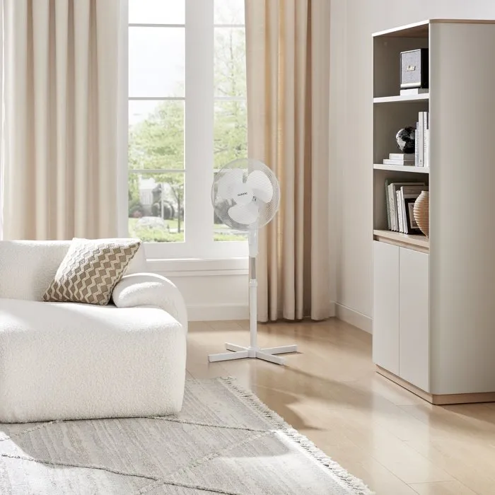 Oceanic Ventilador de Pedestal 45W Oscilante e Inclinable, 41 cm Diámetro, 3 Velocidades, Blanco - OCEAVP40W25 Oceanic Ventilador de Pedestal 45W Oscilante e Inclinable, 41 cm Diámetro, 3 Velocidades, Blanco - OCEAVP40W25