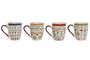 DKD Home Decor Tazas de Porcelana Mandala Multicolor 320ml Pack de 12