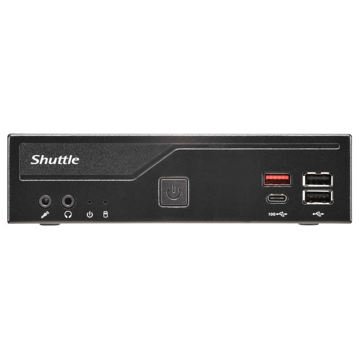 Shuttle XPC Slim DH810 Barebone Mini PC LGA1851, DDR5, USB4, HDMI 2.1, DisplayPort, Fuente 120W, Negro