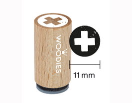 Woodies Sello mini de madera y caucho cruz diam. 15x25mm