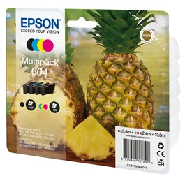 Epson Cartucho de Tinta Original 604 Multipack (4 cartuchos: Negro, Cian, Magenta, Amarillo) C13T10G64020 Compatible XP-2200, WF-2910