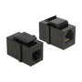 DeLOCK 86390 Módulo Keystone RJ12 Buchse a RJ12 Buchse Cat.3 Negro