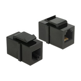 DeLOCK 86390 Cable Adaptador, RJ12 Hembra a RJ12 Hembra, 195 mm, Negro