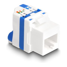DeLOCK 88130 Módulo Keystone RJ45 hembra a LSA Cat.6A sin herramientas con cierre giratorio azul