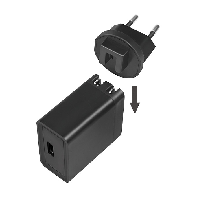LogiLink Cargador de viaje USB-A 18 W GaN 1 puerto Negro