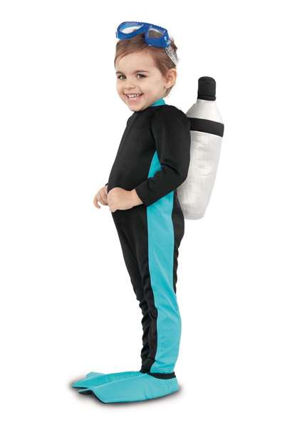 My Other Me Disfraz Botella De Oxígeno, Mono, Cubrebotas Y Gafas De Buceo Talla 7-12 Meses