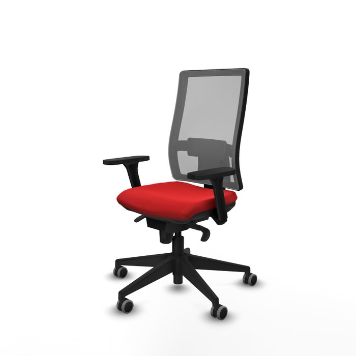 PIQUERAS Y CRESPO Silla de oficina Horna con mecanismo Sincro, Rojo y Gris