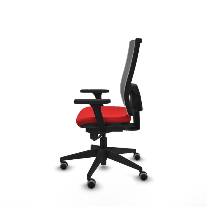 PIQUERAS Y CRESPO Silla de oficina Horna con mecanismo Sincro, Rojo y Gris