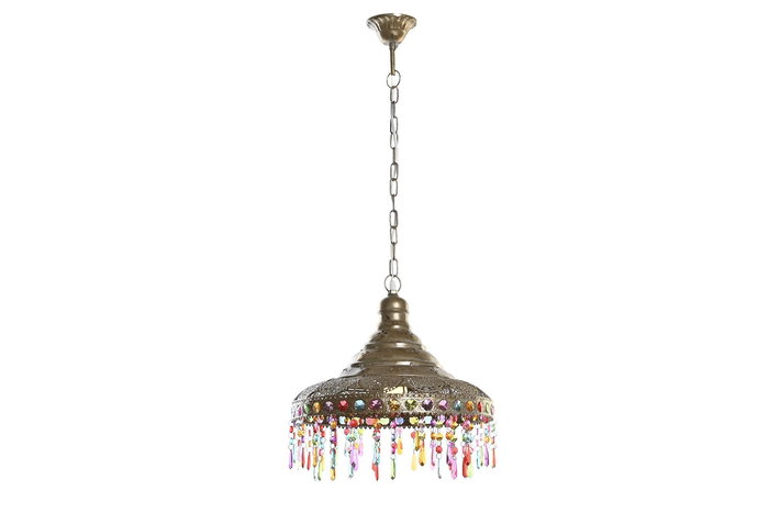 DKD Home Decor Lámpara Techo Arabe Najma Dorado Multicolor 37 x 38 x 37 cm Metal Acrílico E27 50W